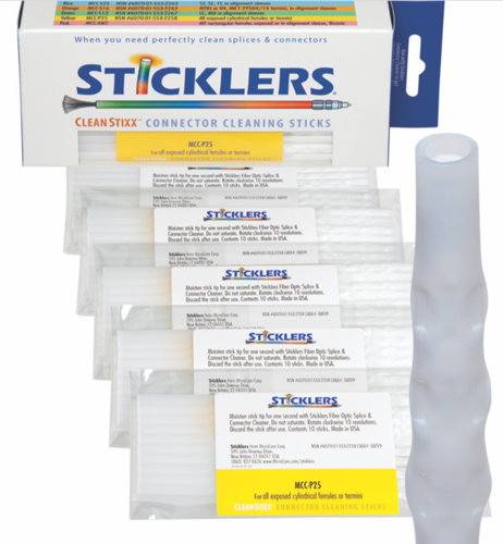 Cleaning stick for all exposed cylindrical ferrules or termini - P25 Cleanstixx